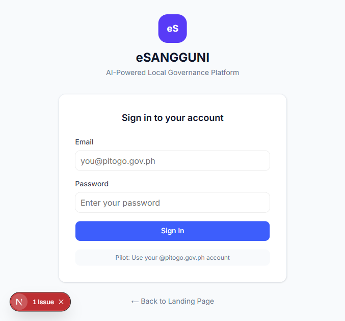 eSANGGUNI Sign In