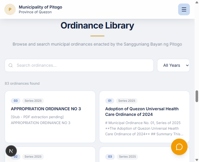 Ordinance Library
